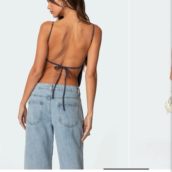 Edikted Jinx open back top, gray, size XS, worn once, perfect condition - Picture 2 of 3